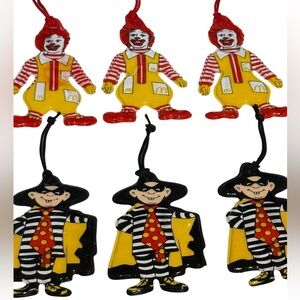 Ronald McDonald and Hamburglar Ornaments Set of 6